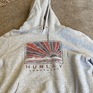 Hurley Gray Hoodie with Sunset Graphic